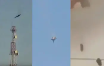Tres cazas F-15 de Estados Unidos fueron derribados por Kuwait en medio de la tensión que se vive en Medio Oriente. Fotos: capturas de videos redes sociales 