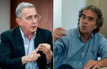 En la imagen el expresidente Álvaro Uribe y el exgobernador Sergio Fajardo. FOTO ARCHIVO. 