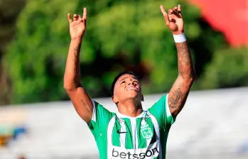 Juan Manuel Zapata, autor del primer gol de Nacional en el triunfo ante Tigres. FOTO CAMILO SUÁREZ