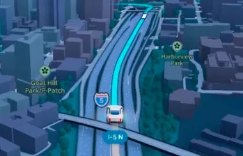 Así será la nueva forma de navegación en Google Maps, informó la compañia. Foto: Cortesía GOOGLE