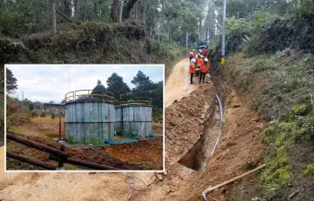Así avanzan las obras en el corregimiento de Santa Elena para brindar acueducto. FOTO: Cortesía