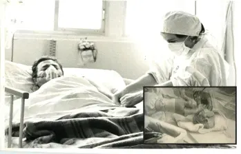 Adelante, el corazón trasplantado. Atrás, el paciente en su recuperación. FOTO: Hernando Vásquez Arango y José Betancur Yalí.