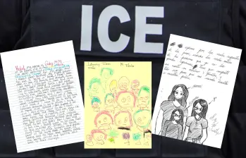 Las cartas fueron hechas por las niñas mientras estaban en los centros de detención. FOTO: REDES SOCIALES Y PRO PÚBLICA.