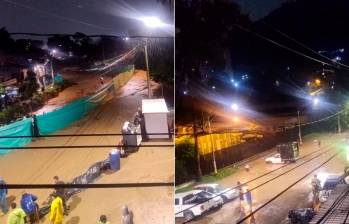 Así lucían algunas vías de la ciudad en la noche de este lunes. FOTOS Cortesía @DAGRDMedellin