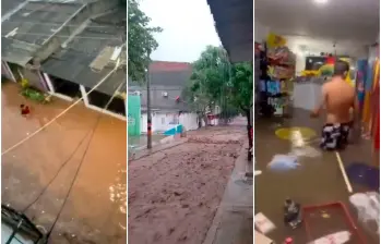 Las lluvias de este domingo, 3 de agosto, afectaron a 60 barrios de Santa Marta. FOTOS: Capturas de video