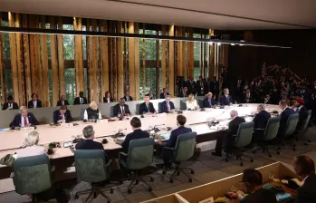 Despues de estas declaraciones, el primer ministro canadiense Mark Carney, anfitrión de la cumbre, anunció que su país proporcionará nueva ayuda militar a Ucrania. FOTO: AFP