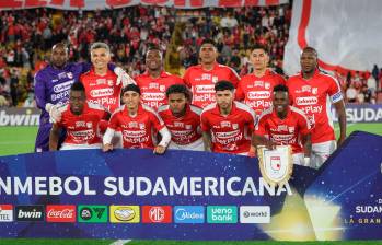 El equipo titular de Santa Fe contra Caracas. FOTO: X Santa Fe