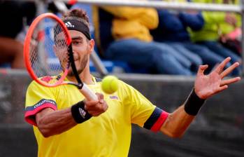 El tenista colomboespañol Adriá Soriano fue la gran revelación de Colombia en la serie de Copa Davis ante Luxemburgo. FOTO COLPRENSA 