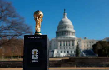 Este es el trofeo de la Copa Mundo, ganado por última vez por Argentina en Catar-2022. FOTO: GETTY