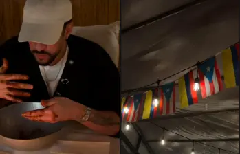 Bad Bunny en elcielo y uno de sus momentos culinarios. Al lado en un espacio que 