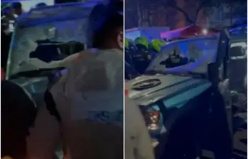 Así quedó el vehículo conducido atacado, que era manejado por un hombre en estado de embriaguez. FOTOS: Capturas de video