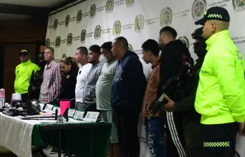 Capturados de la banda ´San Pablo´en el nororiente de Medellín. FOTO: CORTESÍA POLICÍA