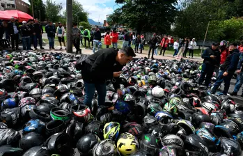 Este 16 de septiembre de 2025, se realiza un paro de conductores en Bogotá como protesta a la gestión de la Secretaría de Movilidad. FOTO: AFP