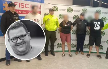 Alias ‘Demonio’, ‘Wilmer’ y ‘Angélica’ fueron capturados por su presunta participación en el crimen del periodista Cristian Herrera. Foto: Policía Nacional / redes sociales