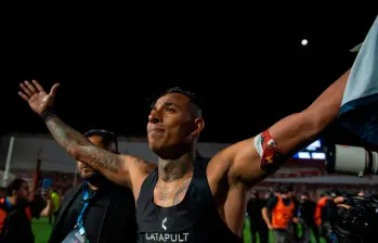 El extremo antioqueño Sebastián Villa fue la figura de Independiente Rivadavia en la victoria ante Argentinos Juniors en la final de la Copa Argentina. Foto: tomada del x de @Copa_Argentina