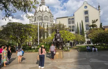 Aspecto de la Plaza Botero, ubicada en el Centro de Medellín. FOTO: Esneyder Gutiérrez