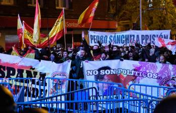  Los protestantes en España contra la ley de amnistía. Foto: GETTY