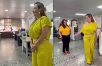 Johana Ximena Aranda, alcaldesa de Ibagué, regañó a los funcionarios. FOTO: capturas de video