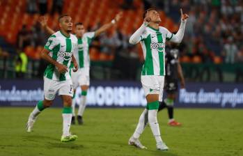 Dorlan Pabón anotó su primer gol con Nacional desde que regresó de la lesión que sufrió en la primera fecha de la Liga Betplay-2. FOTO: JAIME PÉREZ