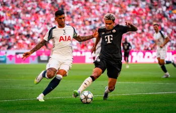 Imágenes de Luis Díaz durante el amistoso que sostuvo el Bayern frente al Tottenham durante la pretemporada. FOTO @FCBayern