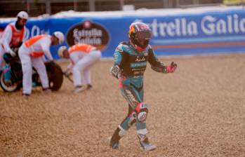 Afortunadamente David Alonso no tuvo consecuencias graves pese a que su moto quedó destruida. FOTOS GETTY