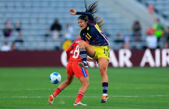 La antioqueña Catalina Usme marcó el tercer gol, en la victoria de Colombia 6-0 ante Panamá. FOTO cortesía fcf