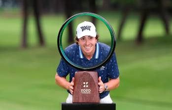 El antioqueño celebra su triunfo en Japón, su segundo título en el PGA Tour. FOTOSCORTESÍA PGA