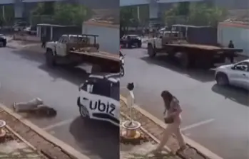 El hecho ocurrió en una vía de Brasil y quedó grabado por una cámara de seguridad instalada en la zona. FOTO: Captura de video.