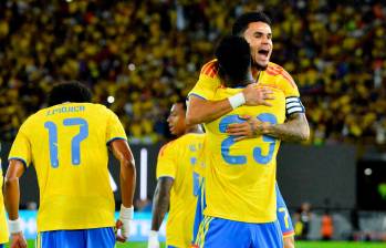 El extremo guajiro Luis Díaz suma 22 celebraciones con el seleccionado nacional. De ellos, 14 han sido en la era Néstor Lorenzo. Foto: Colprensa 