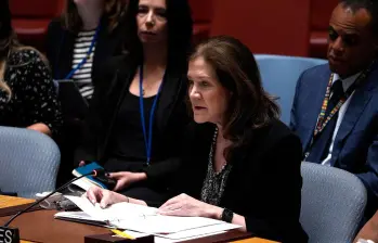 La representante interina Estados Unidos frente a la ONU, Dorothy Shea, habló al respecto de la siutación de hamburna en Gaza. Imagen: AFP.