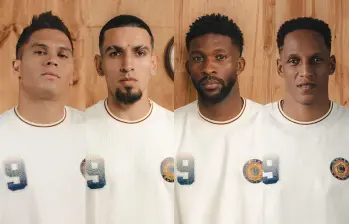 Juan Fernando Quintero, Daniel Muñoz, Jefferson Lerma y Yerry Mina participan en una alianza que busca trasladar su identidad y estilo personal al mundo de la moda. FOTO: Quest.