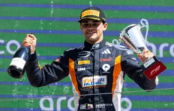 Sebastián Montoya, de 20 años de edad, ya empieza a ganar respeto en la F2. Foto Cortesía Prema Racing