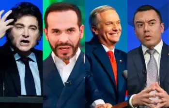 Javier Milei, Abelardo de la Espriella, José Antonio Kast y Daniel Noboa. Fotos: Getty/El Colombiano/Redes sociales/AFP.