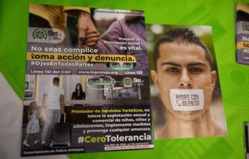 Imagen de la campaña ¡Ni lo intentes, es un delito!, que les advierte a los turistas que la explotación sexual y comercial de niñas, niños y adolescentes se penaliza hasta con 25 años de cárcel. FOTO Esneyder Gutiérrez 
