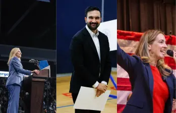 Abigail Spanberger, Zohran Mamdani y Mikie Sherrill, las grandes sorpresas demócratas que ganaron las elecciones locales en Estados Unidos. FOTO: @SpanbergerForVA, @MikieSherrill vía X, AFP.