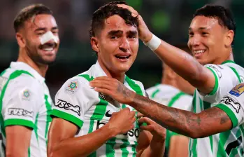 El volante antioqueño Juan Manuel Rengifo, de 19 años, anotó el tercer gol del cuadro verde en su victoria ante Quindío. Fue su debut como profesional. FOTO: MANUEL SALDARRIAGA
