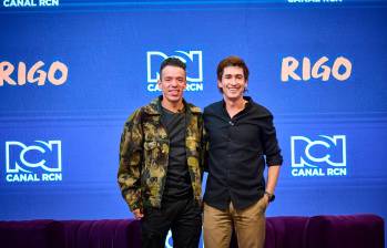 Rigoberto Urán se reunió con Juan Pablo Urrego para ver la serie Rigo, que se estrena el 9 de octubre. FOTO Cortesía RCN TV