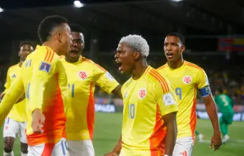 Óscar Perea (10) ya suma 6 goles en su historial con la Selección Colombia sub-20. FOTO: Getty