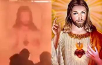 La imagen del Sagrado Corazón quedó intacta entre los escombros tras el incendio en Santa Marta. Imagen de referencia. FOTO: captura de video, Roberta Dee, vía Pinterest. 