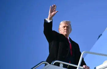 El presidente Donald Trump se refirió públicamente al llamado “discombobulator” durante un acto con tropas en Carolina del Norte. FOTO: AFP. 