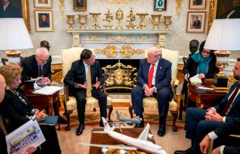 Gustavo Petro y Donald Trump hablaron de posibles negocios con Mónomeros. FOTO CASA BLANCA