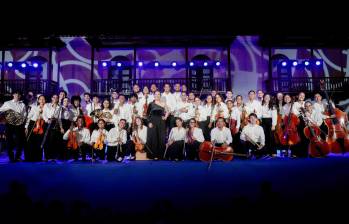 La Orquesta Sinfónica de Cartagena, integrada por jóvenes músicos locales, en el cierre del Cartagena Festival de Música 2025. Foto: cortesía. 