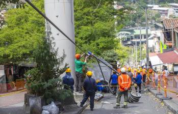 Imagen de referencia del mantenimiento de la Línea K del Metrocable. Foto: EL COLOMBIANO