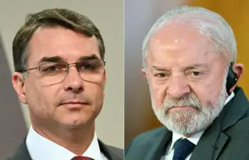 Flávio Bolsonaro le hace competencia a Luiz Inácio Lula da Silva y oficializa su candidatura presidencial en Brasil. FOTO: AFP 