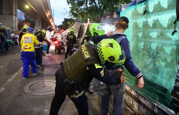 Operativo policial en el centro de Medellín. FOTO: CORTESÍA