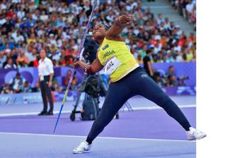 En la imagen aparece Flor Denis Ruiz, quien quedó quinta en el lanzamiento de jabalina en París 2024. FOTO afp