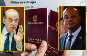 Los desacuerdos entre la firma Thomas Greg y la Cancillería tuvieron en vilo la expedición de pasaportes entre 2023 y 2024. En el centro de la polémica estuvieron los cancilleres Álvaro Leyva (izquierda) y Gilberto Murillo. FOTO: Jaime Pérez