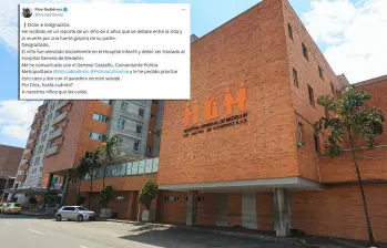 Hospital General de Medellín, donde permanece internado el niño de 4 años víctima de una golpiza. FOTO Manuel Saldarriaga