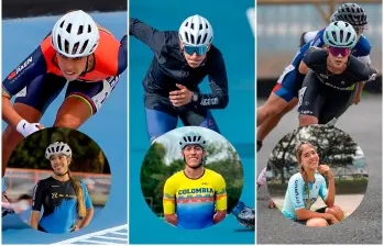 Sara Muñoz, Juan José Saraza y Salomé Sánchez serán los representantes antioqueños en la Final Mundial de la Serie de Pista de Velocidad. FOTO Tomadas de redes sociales