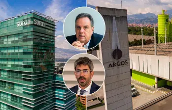 La consolidación de Argos, que preside Jorge Mario Velásquez (arriba), en grupo de infraestructura, y de Sura, que lidera Ricardo Jaramillo, en servicios financieros, se siente en el mercado. FOTOS EL COLOMBIANO